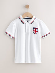 White England Football Polo Shirt (3-16yrs)
