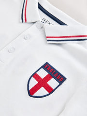 White England Football Polo Shirt (3-16yrs)