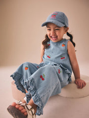 Fruit Embroidered Denim Top & Trousers Set (3mths-7yrs)