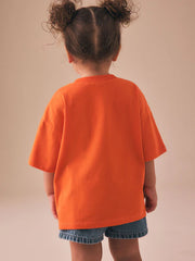 Orange Cat Short Sleeve T-Shirt (3mths-7yrs)