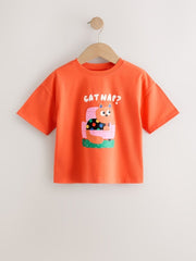 Orange Cat Short Sleeve T-Shirt (3mths-7yrs)