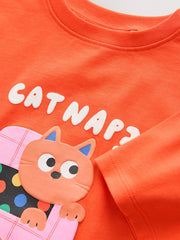 Orange Cat Short Sleeve T-Shirt (3mths-7yrs)