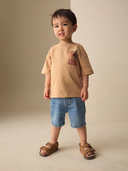 Tan Cheetah Havana Sunset Short Sleeve Back Print T-Shirt (3mths-7yrs)