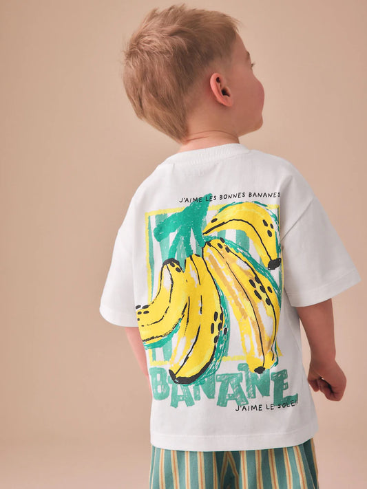 White Bananas Short Sleeve Back Print T-Shirt (3mths-7yrs)