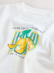 White Bananas Short Sleeve Back Print T-Shirt (3mths-7yrs)