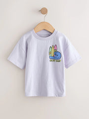 Yellow LA Surf Short Sleeve Graphic T-Shirts 3 Pack (3mths-7yrs)