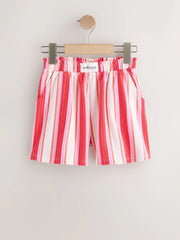 Red/Pink Stripe Textured Shorts (3-16yrs)