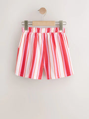 Red/Pink Stripe Textured Shorts (3-16yrs)