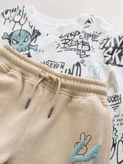 Stone Short Sleeve T-Shirt and Shorts Set (3-16yrs)