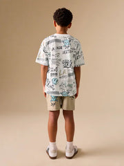 Stone Short Sleeve T-Shirt and Shorts Set (3-16yrs)