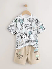 Stone Short Sleeve T-Shirt and Shorts Set (3-16yrs)