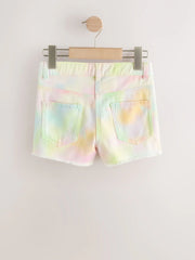 Multi Rainbow Ombre Regular Length Frayed Edge Denim Shorts (3-16yrs)