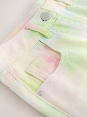 Multi Rainbow Ombre Regular Length Frayed Edge Denim Shorts (3-16yrs)