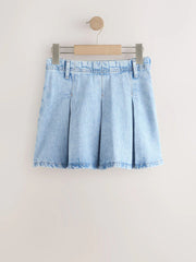 Light Blue Denim Pleated Denim Skirt (3-16yrs)