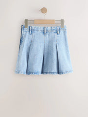 Light Blue Denim Pleated Denim Skirt (3-16yrs)