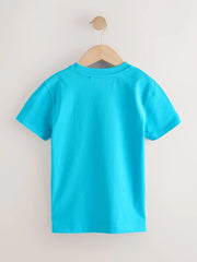 Aqua Blue Stag Regular Fit Short Sleeve T-Shirt (3-16yrs)