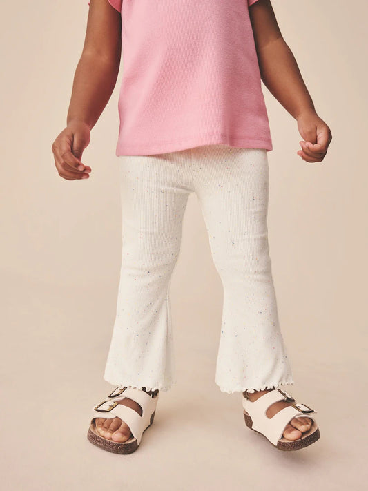 Oatmarl Nep Rib Flare Leggings (3mths-7yrs)