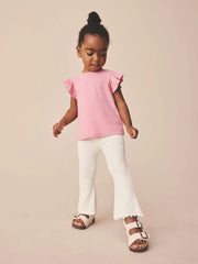 Oatmarl Nep Rib Flare Leggings (3mths-7yrs)