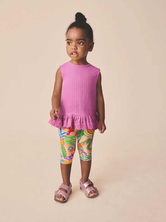 Pink Fruit Print Crop Leggings (3mths-7yrs)