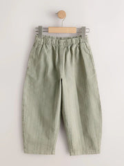 Khaki Green Textured Pullon Trousers (3-16yrs)