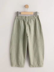 Khaki Green Textured Pullon Trousers (3-16yrs)