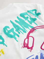 White Controller Short Sleeve Graphic T-Shirt (3-16yrs)