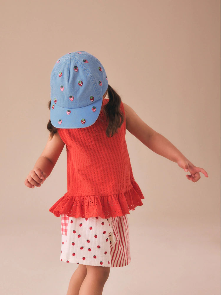 Blue/Red Berries Baseball Cap (1-16yrs)