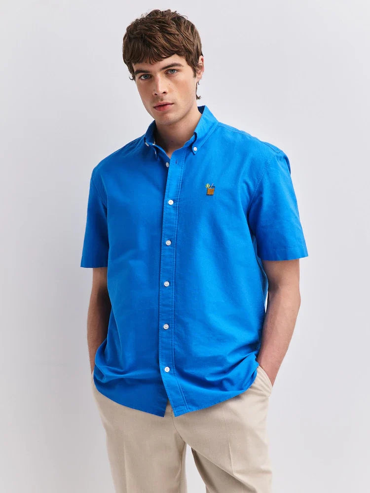 Blue Light Weight Oxford Short Sleeve Shirts
