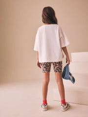 White Strawberry Oversized Boxy Sequin Graphic T-Shirt (3-16yrs)