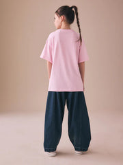 Pink Graffiti Oversized Graphic Print T-Shirt (3-16yrs)