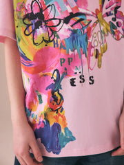 Pink Graffiti Oversized Graphic Print T-Shirt (3-16yrs)