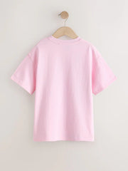 Pink Graffiti Oversized Graphic Print T-Shirt (3-16yrs)