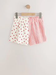 Ecru/Red Stripe Strawberry Shorts (3mths-7yrs)