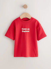 Red Short Sleeve Football Slogan T-Shirt (3mths-7yrs)