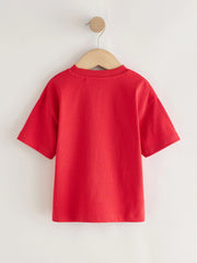 Red Short Sleeve Football Slogan T-Shirt (3mths-7yrs)