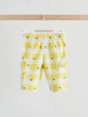 Yellow Cherry Short Sleeve Baby Tops and Wide Leg Leggings Set 2 Piece (0mths-2yrs)