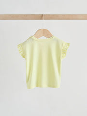 Yellow Cherry Short Sleeve Baby Tops and Wide Leg Leggings Set 2 Piece (0mths-2yrs)