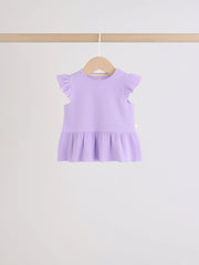 Multi Baby Short Sleeve Peplum T-Shirts 4 Pack (0mths-2yrs)
