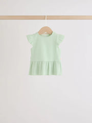 Multi Baby Short Sleeve Peplum T-Shirts 4 Pack (0mths-2yrs)