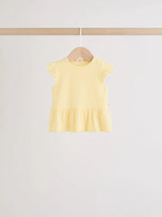 Multi Baby Short Sleeve Peplum T-Shirts 4 Pack (0mths-2yrs)