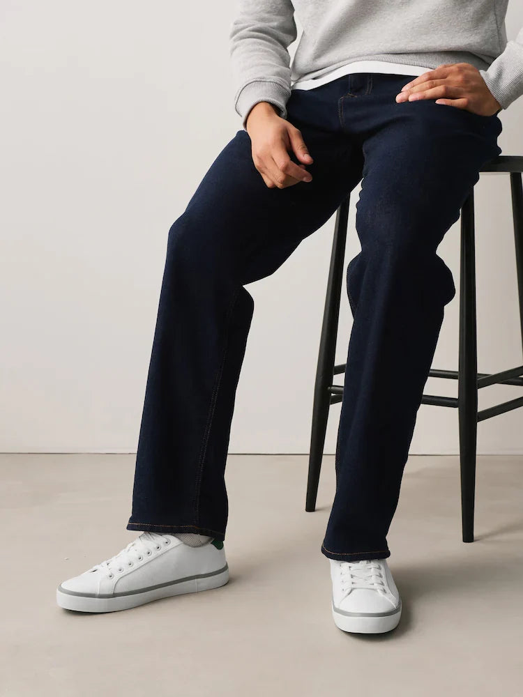 White Canvas Stripe Smart Casual Trainers