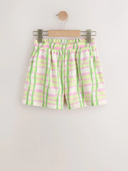 Green/Pink Check Textured Shorts (3-16yrs)