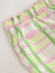 Green/Pink Check Textured Shorts (3-16yrs)