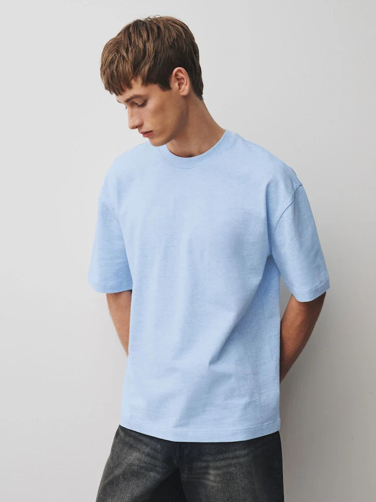Blue Ice Marl Relaxed Fit Heavyweight T-Shirt