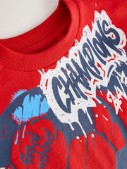 Red England Short Sleeve Graphic Football T-Shirt (3-16yrs)