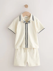 Ecru Short Sleeve Shirt and Shorts Set (3mths-7yrs)