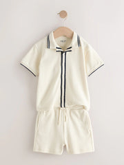 Ecru Short Sleeve Shirt and Shorts Set (3mths-7yrs)