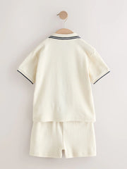 Ecru Short Sleeve Shirt and Shorts Set (3mths-7yrs)