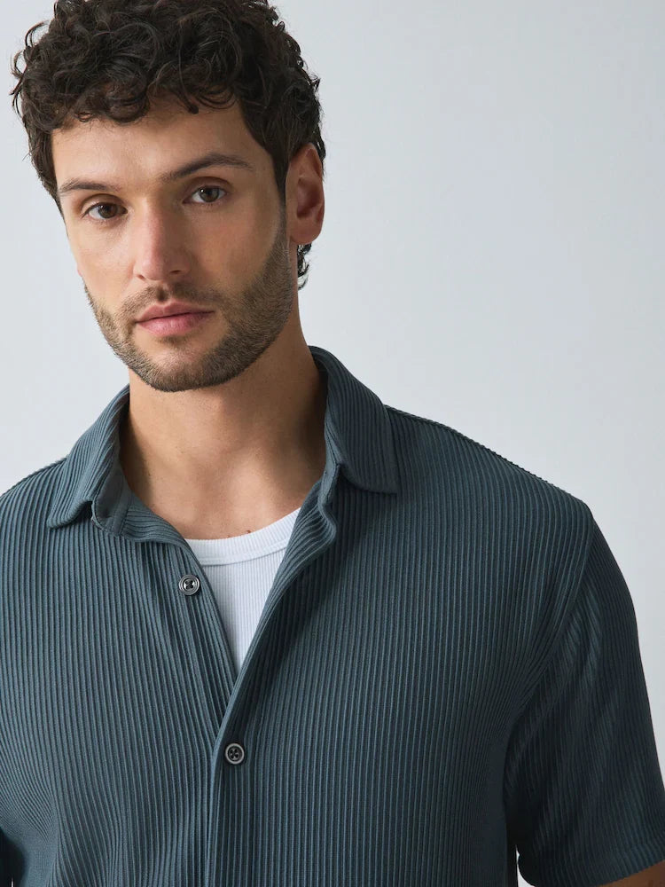 Blue N. Premium Textured Jersey Short Sleeve Shirt