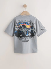 Grey Monster Truck Short Sleeve Graphic T-Shirt (3-16yrs)